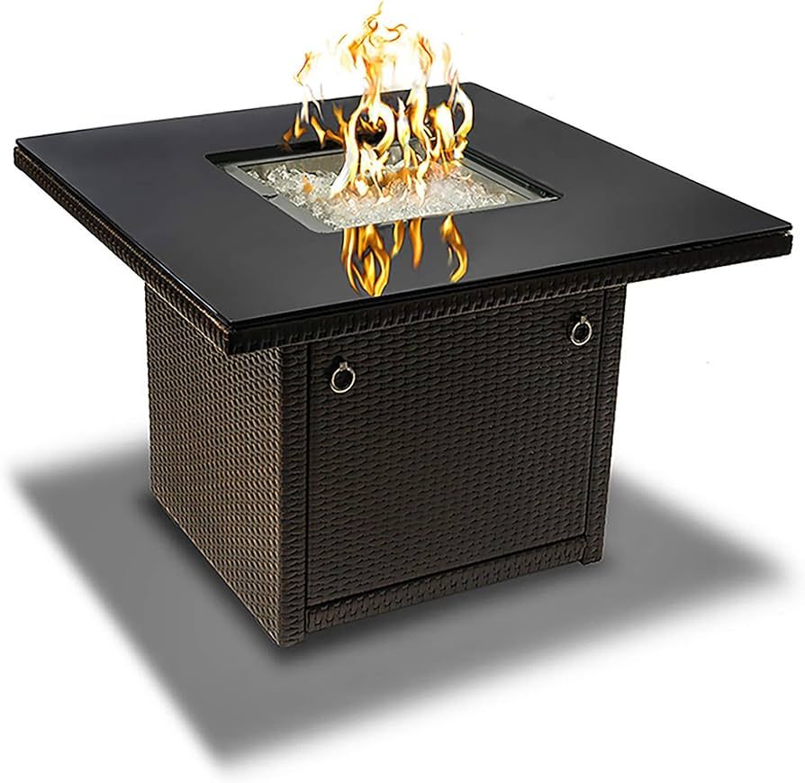 Outland Living 410 Series - 36-Inch Outdoor Propane Gas Fire Table, Espresso Brown/Square | Amazon (US)