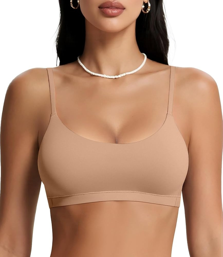 OEAK Womens Comfortable Bras No Underwire Cami Bra Seamless Unlined Bralettes Scoop Neck Unpadded... | Amazon (US)