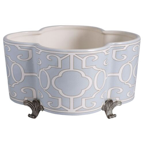 Ming Fretwork Quatrefoil Planter, Blue | One Kings Lane