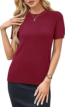 Arach&Cloz Women's Wool Blend Business Casual Essential Fall Layering Pullover Sweaters | Amazon (US)