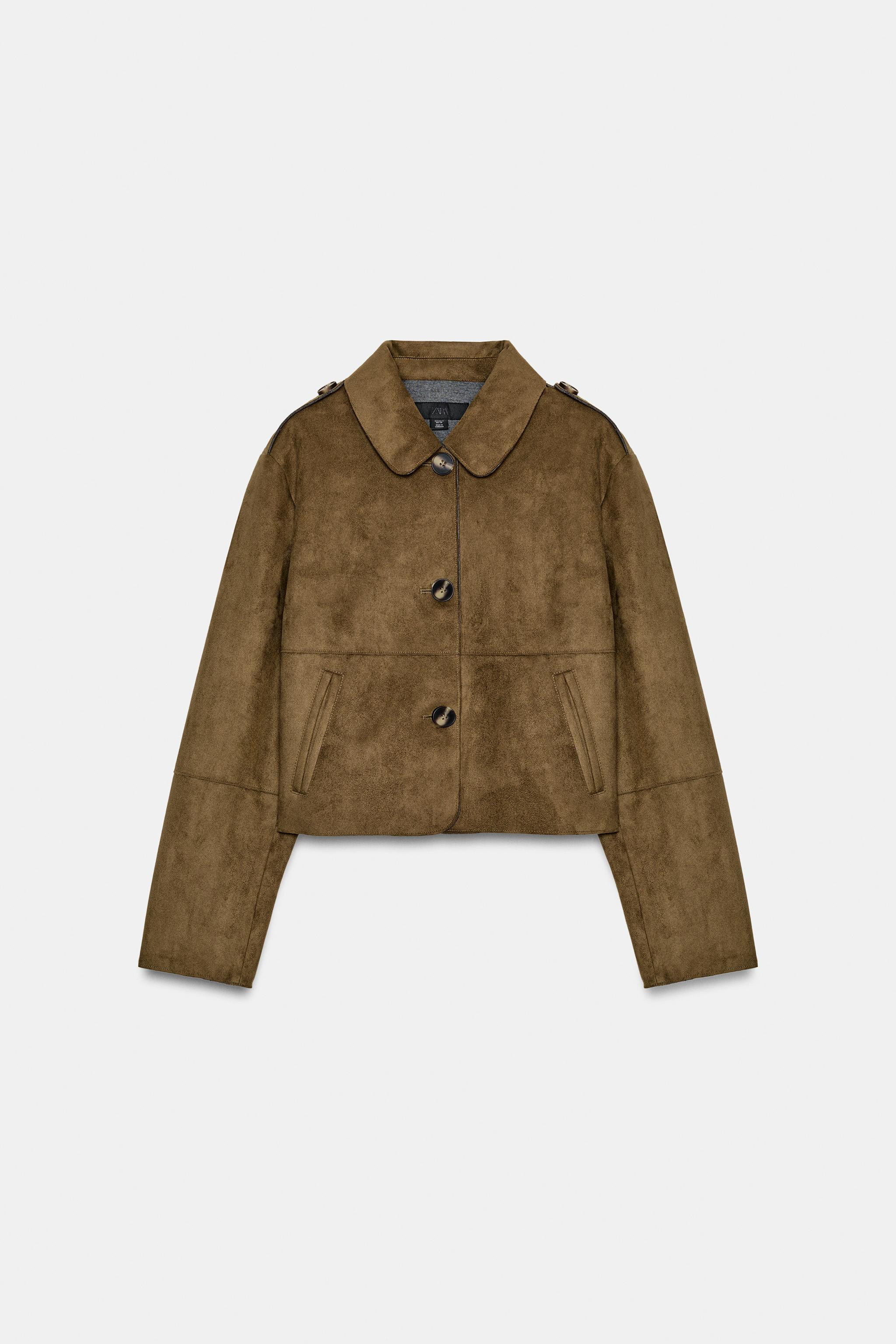 CROPPED FAUX SUEDE JACKET | Zara Canada