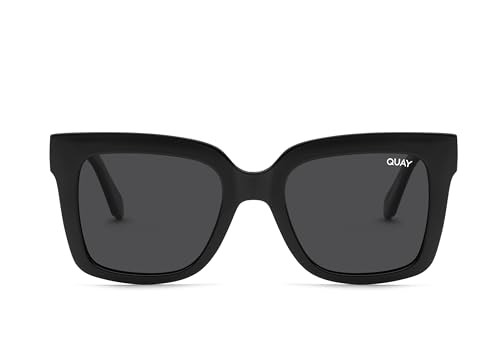 Quay - Womens Sunglasses, Polarized Square Lenses with UV Protection, Oversized Sunglasses (Icy, Black) | Amazon (US)