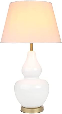 Permo Traditional White Ceramic 27''Height Bedside Table Lamp with USB Port, Plug In 3 Way Dimmer To | Amazon (US)