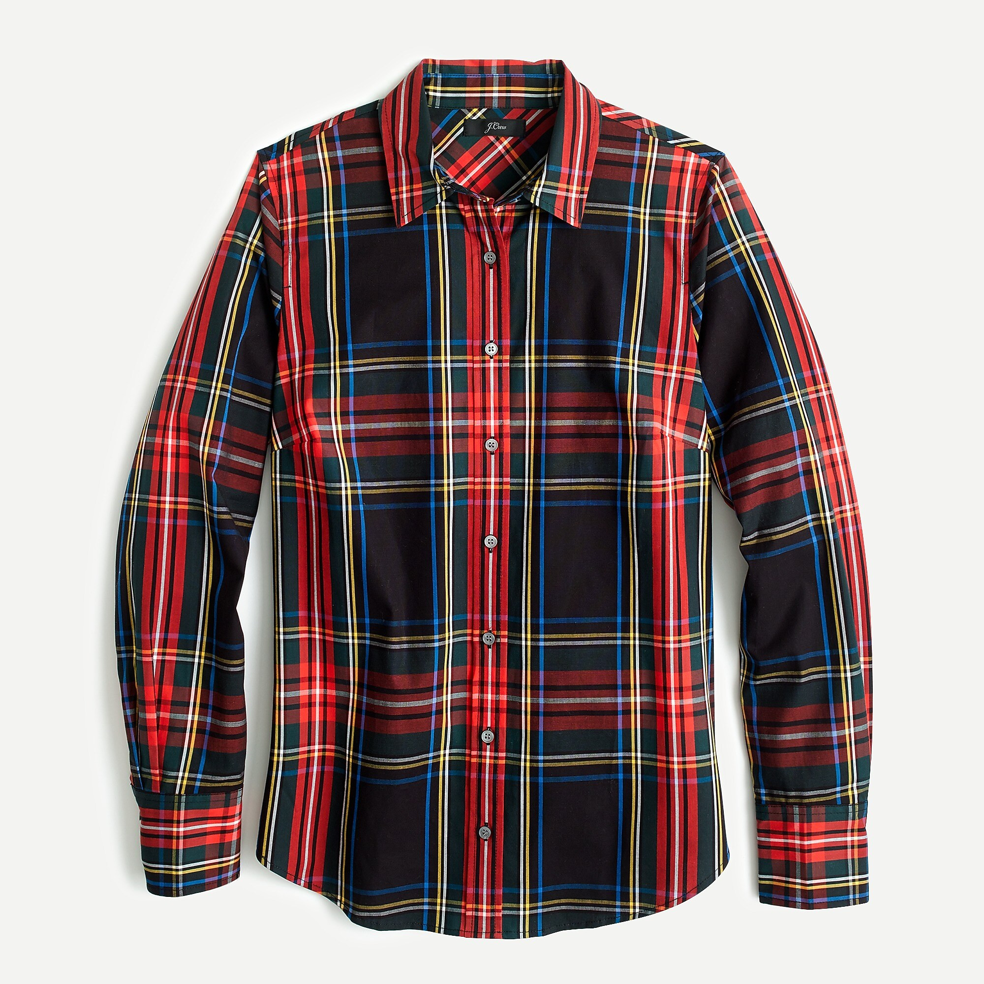 Slim stretch perfect shirt in black Stewart tartan | J. Crew US