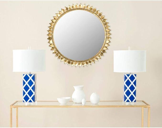 Safavieh Home Collection Leaf Crown Sunburst Mirror, Antique Gold | Amazon (US)