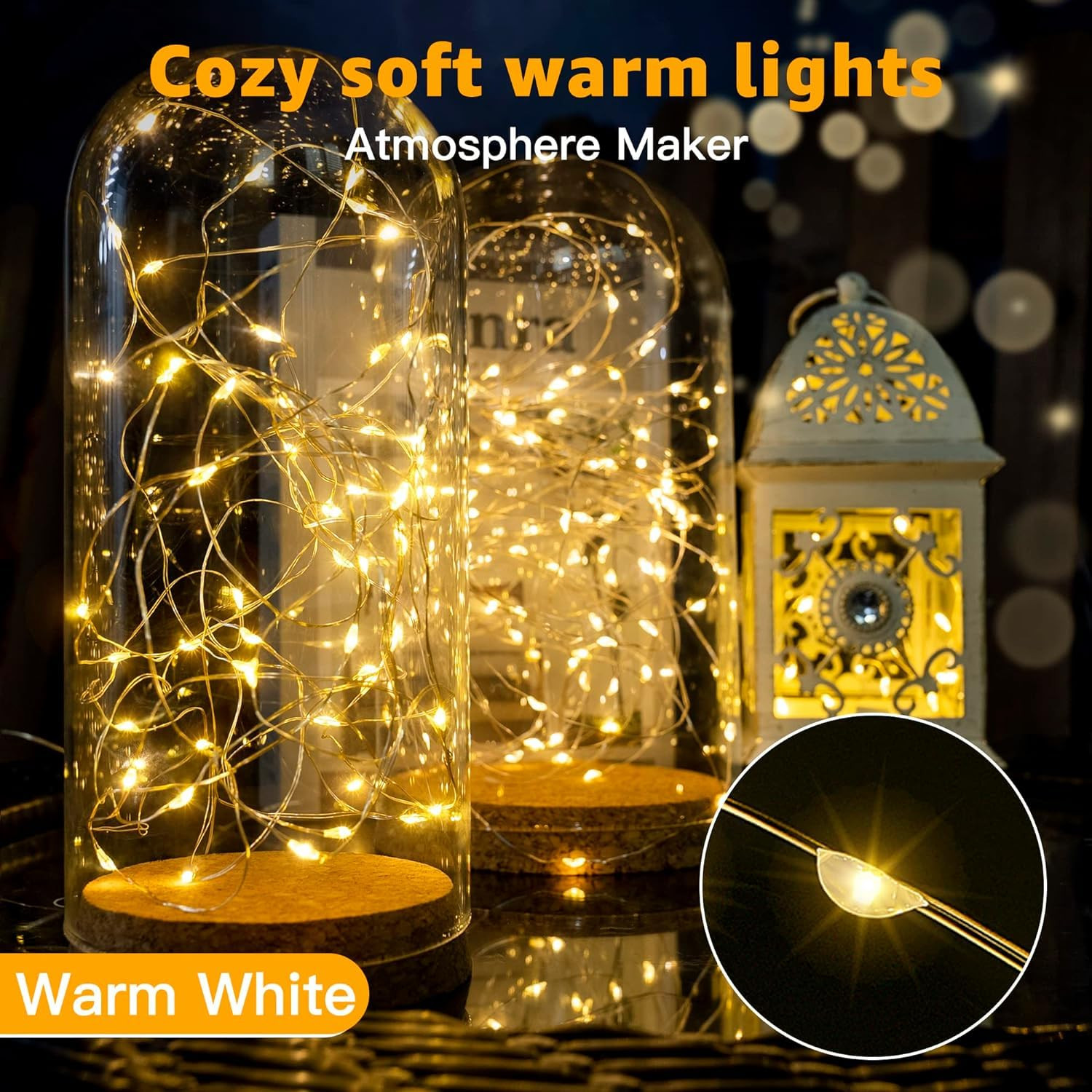 6 Pack Fairy Lights Battery Operated 7ft 20 LED Mini String Lights Twinkle Lights Silver Wire Fir... | Amazon (US)