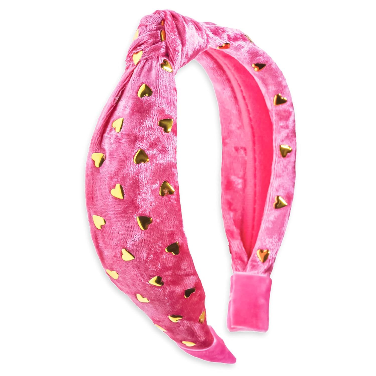 FROG SAC Pink Heart Headband for Girls, Studded Knotted Headbands for Kids, Cute Head Bands, Litt... | Amazon (US)