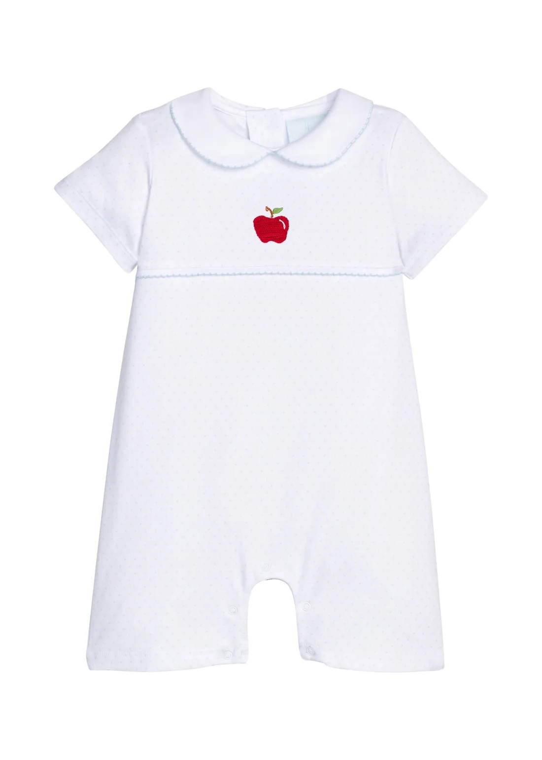Apple Crochet Ream Romper - Pima Cotton Baby Boy Outfit | Little English