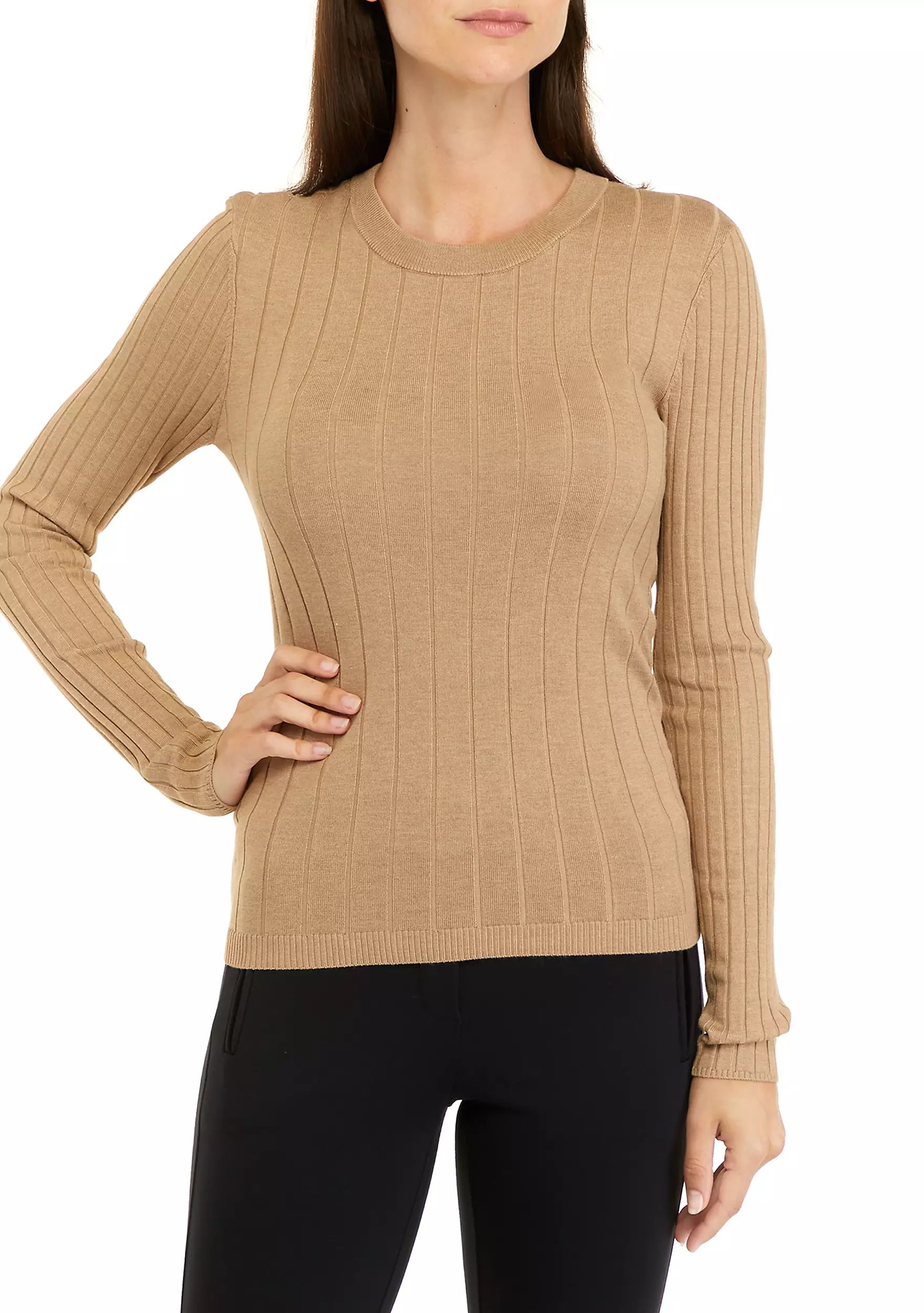 Women's Long Sleeve Ribbed Round Neck Sweater | Belk