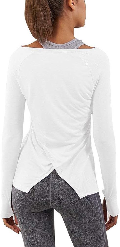 Bestisun Long Sleeve Workout Shirts Yoga Tops for Women with Thumb Hole | Amazon (US)