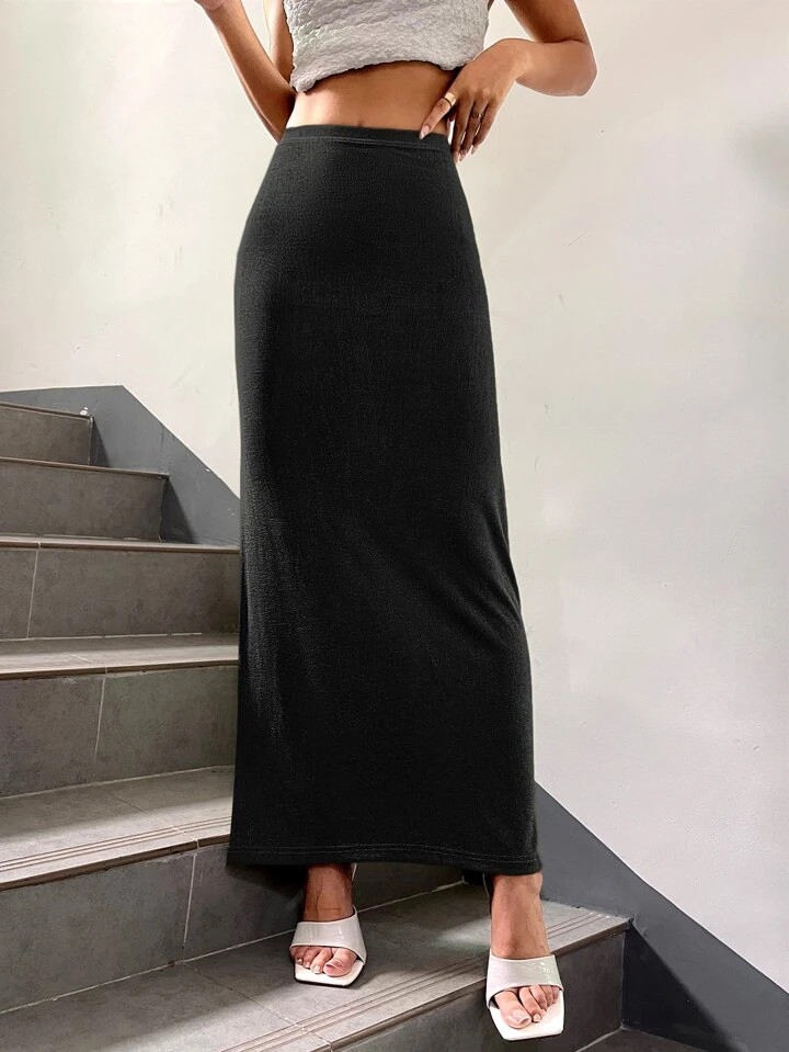 SHEIN Essnce High Waist Solid Skirt | SHEIN