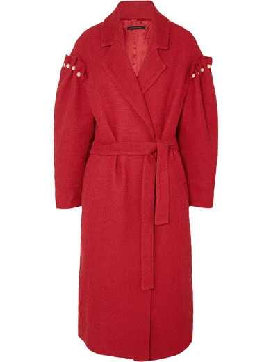 Webb faux pearl-embellished cotton-tweed coat | NET-A-PORTER (UK & EU)