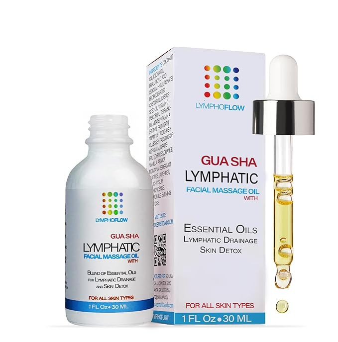 Facial Lymphatic Drainage Oil for Gua Sha Facial Tools, Lymphatic Drainage Massager Face with Joj... | Amazon (US)