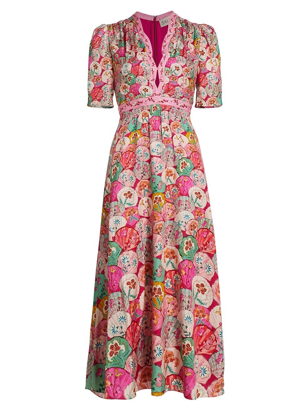 Saloni Tabitha Floral Silk Maxi Dress | Saks Fifth Avenue