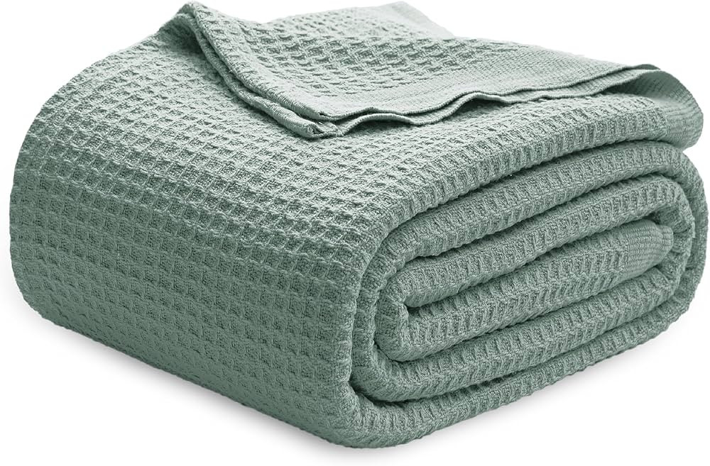 Bedsure Gentlesoft 100% Cotton Blanket Queen Size for Bed - Breathable and Soft, Waffle Weave Bla... | Amazon (US)