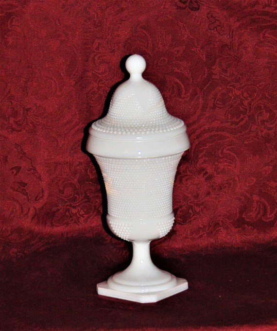 Vintage L E Smith Milk Glass Lidded Urn Jar Small Hobnail | Etsy (US)