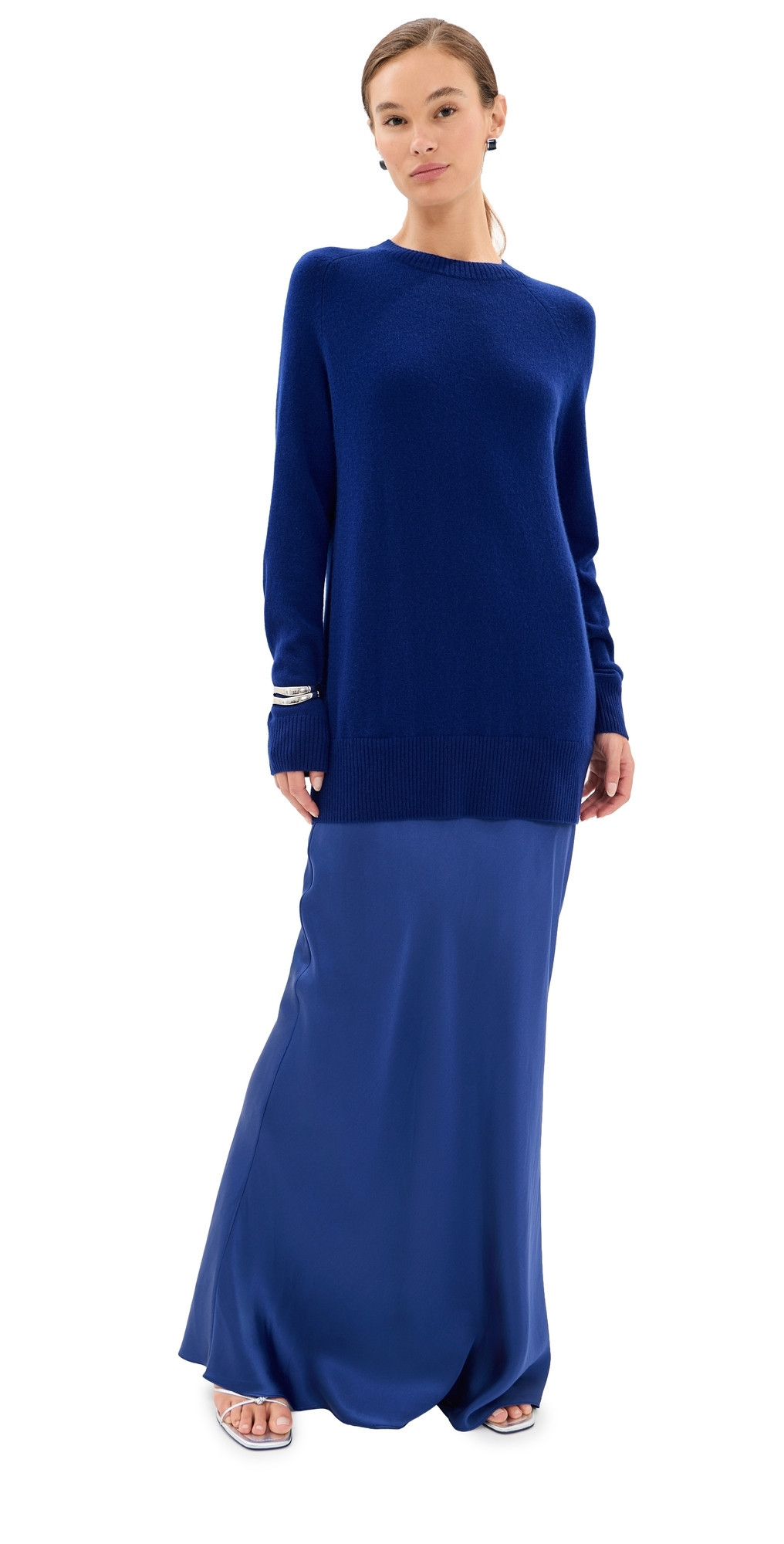 Christopher Esber Monument Long Silk Dress Ink M | Shopbop