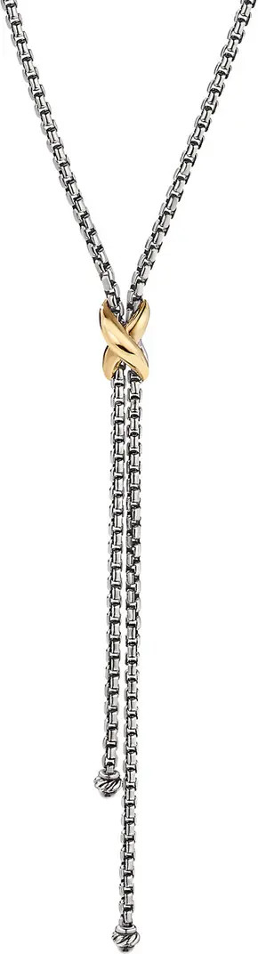 David Yurman Petite X Lariat 18K Gold Y-Necklace | Nordstrom | Nordstrom