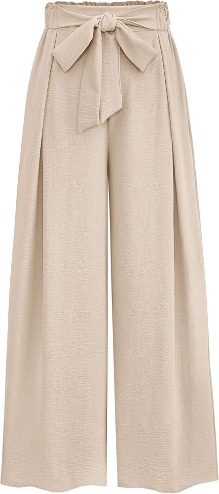 PRETTYGARDEN Women's Wide Leg Work Pants Business Casual High Waisted Loose Palazzo Trouser Summe... | Amazon (US)