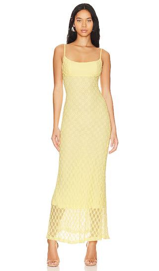 Adoni Mesh Maxi Dress in Canary Yellow Maxi Dress Long Yellow Dress Sheer Dress Maxi Sundress | Revolve Clothing (Global)