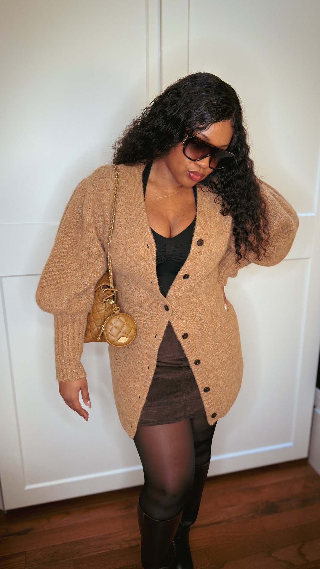 Mini Sweater dress but worn like a cardigan. Let’s style it 3 ways! Cozy but chic and cute is the way to slay the cold weather season. 
Size L in cardigan. 12 L in bottoms and shoes/boots size 10. 

#LTKMidsize #LTKootd #LTKSeasonal