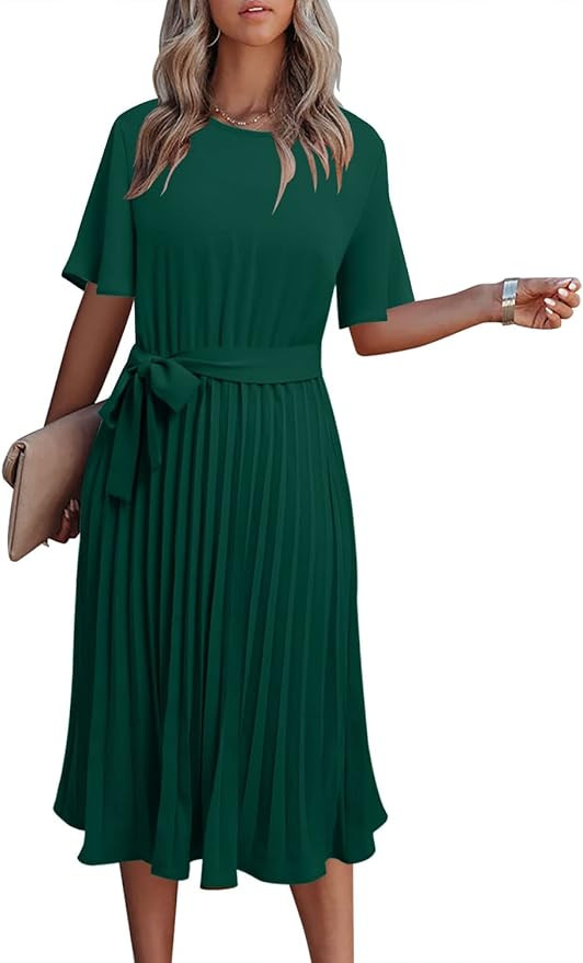 VIEACTIVEWEAR Women's Casual Summer Ruffle Long Bohemian Dress Short Sleeve Loose Plain Maxi Dres... | Amazon (US)