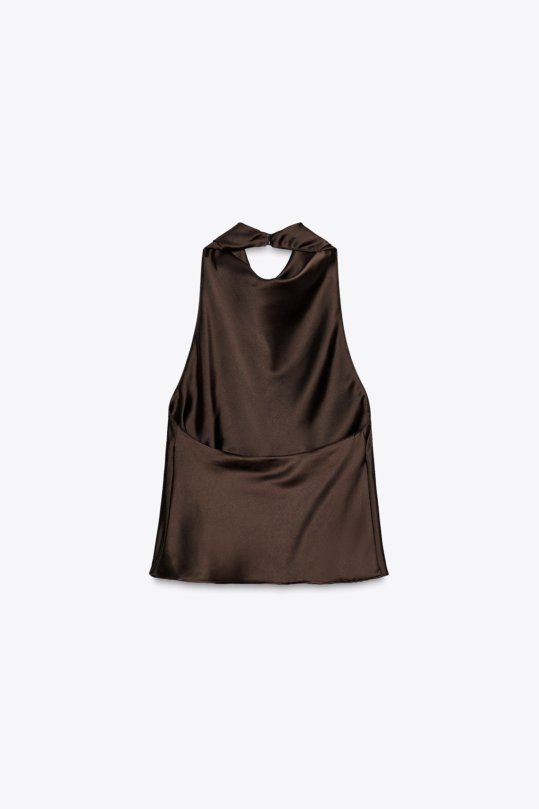 SATIN HALTER TOP | Zara AU