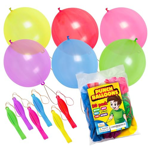 30-Pack Bulk Party Favors Neon Punch Balloons - Piñata Filler Boys & Girls - Goodie Bags Stuffers for Birthday Party Favors for Kids 8-12 & Toddlers 3-5, 4-8 Easter Basket Stuffers Classroom Prizes | Amazon (US)