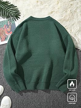 SHENHE Men's Oversized Crew Neck Cute Bear Sweater Vintage Unisex Preppy Graphic Sweater Jumper | Amazon (US)