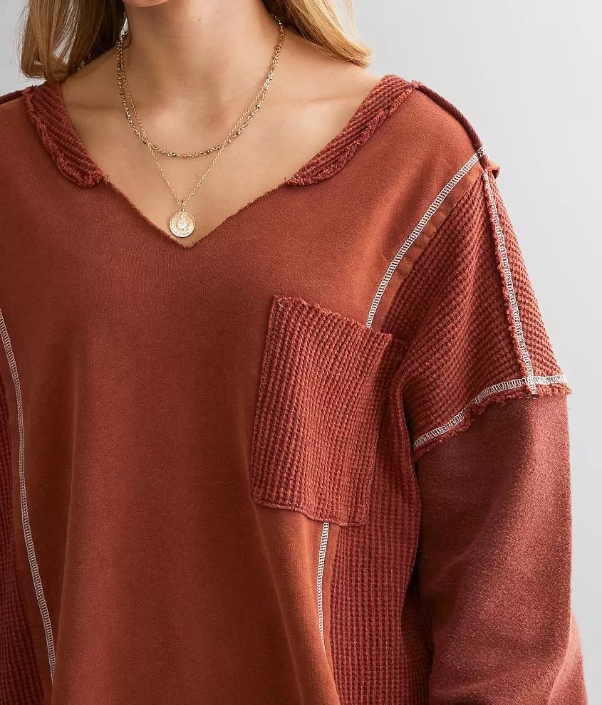 Pieced Waffle Knit Top | Buckle