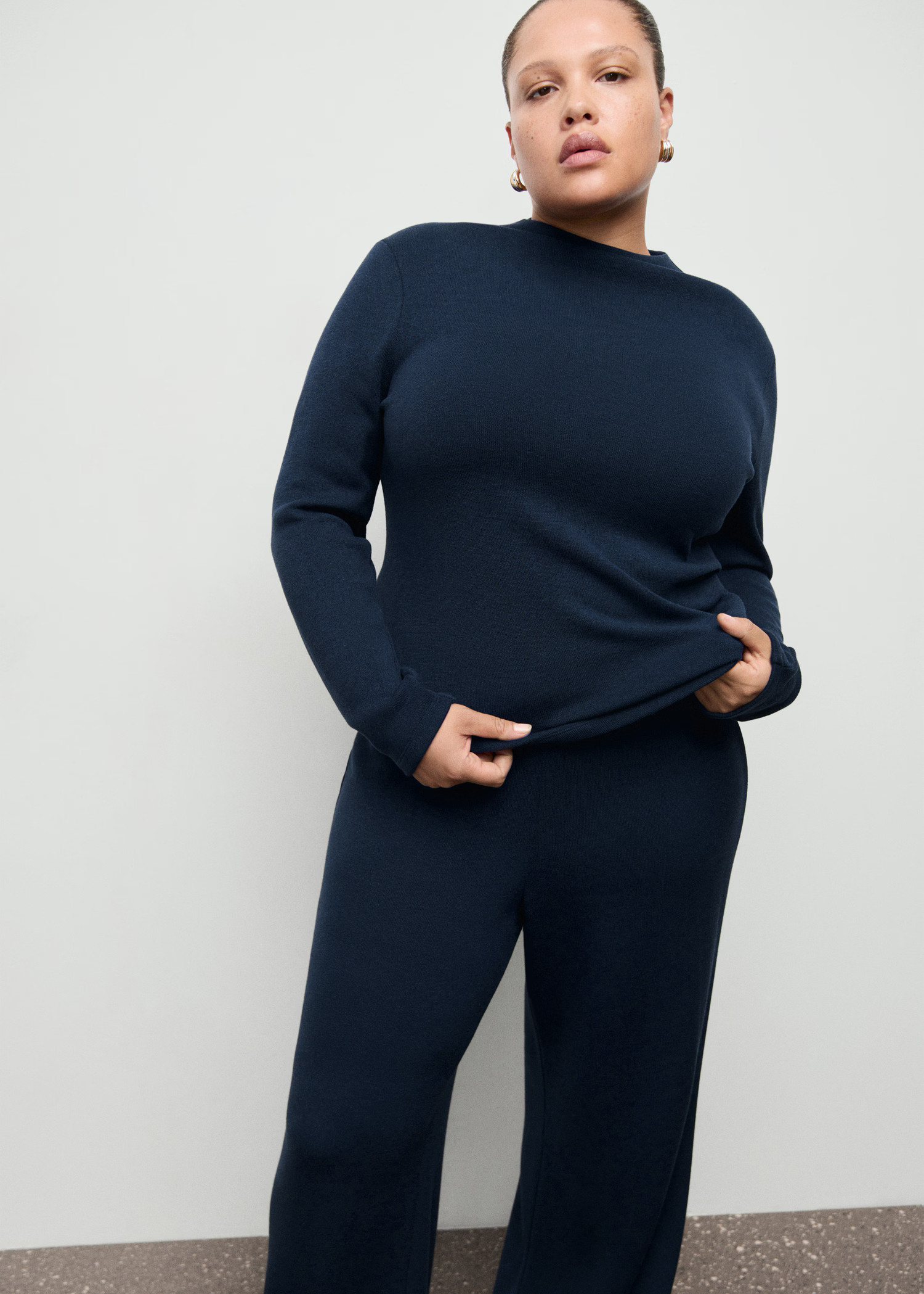 Straight-fit pants with elastic waist | Mango (US/MX/AU)