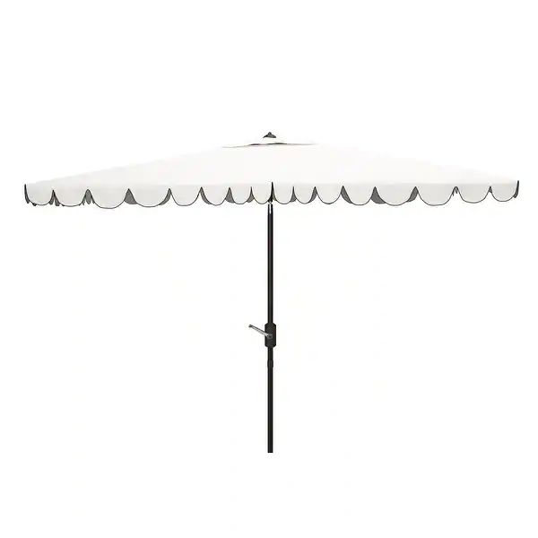 SAFAVIEH Outdoor Living Venice 6.5 x 10 Ft Rectangle Crank Umbrella - Overstock - 29861585 | Bed Bath & Beyond