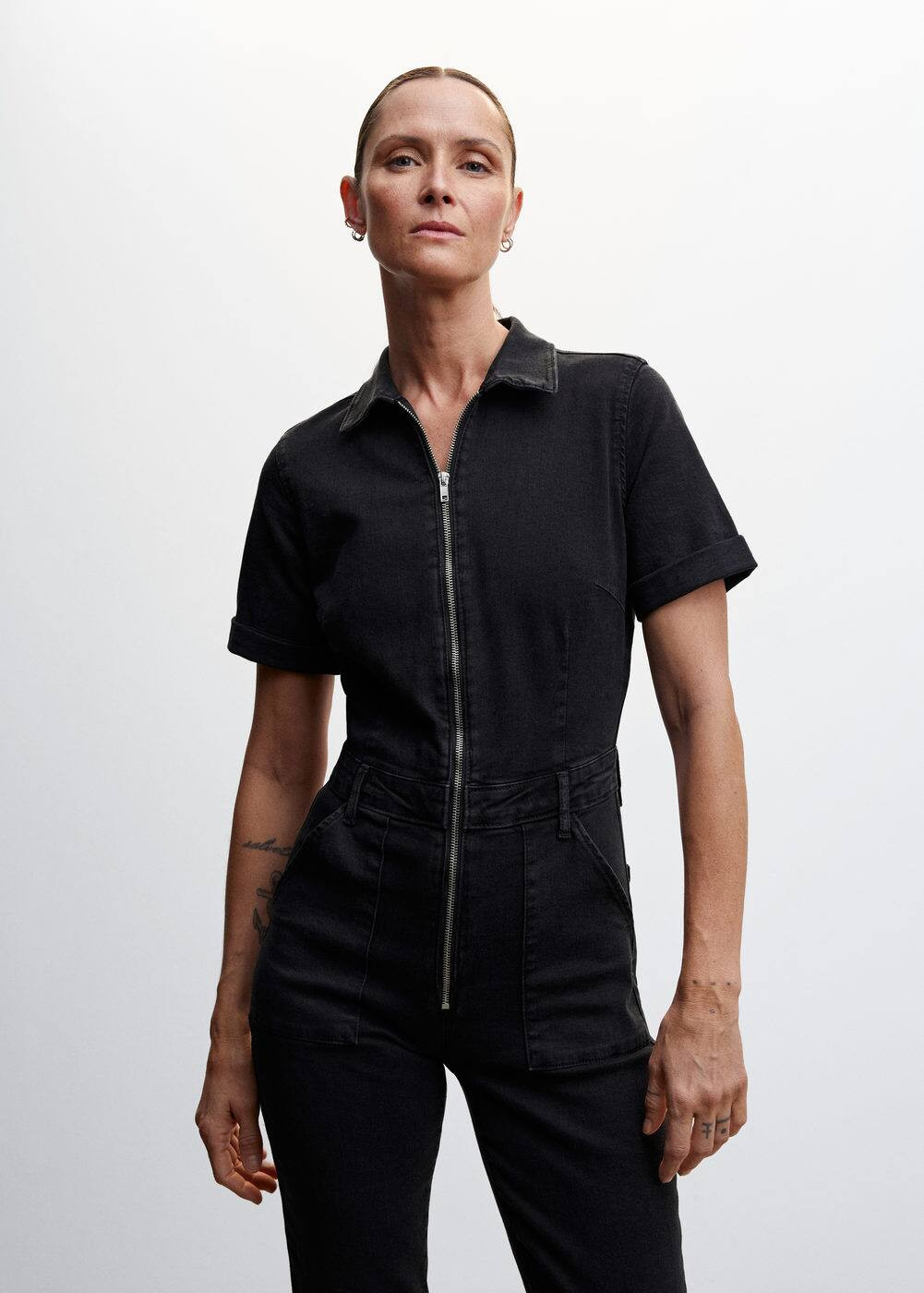 Long denim jumpsuit -  Women | Mango USA | MANGO (US)