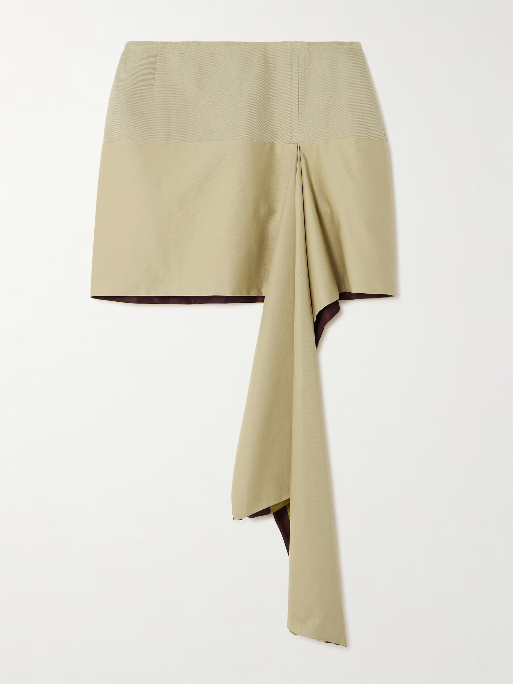 Asymmetric draped twill and satin-twill mini skirt | NET-A-PORTER (UK & EU)