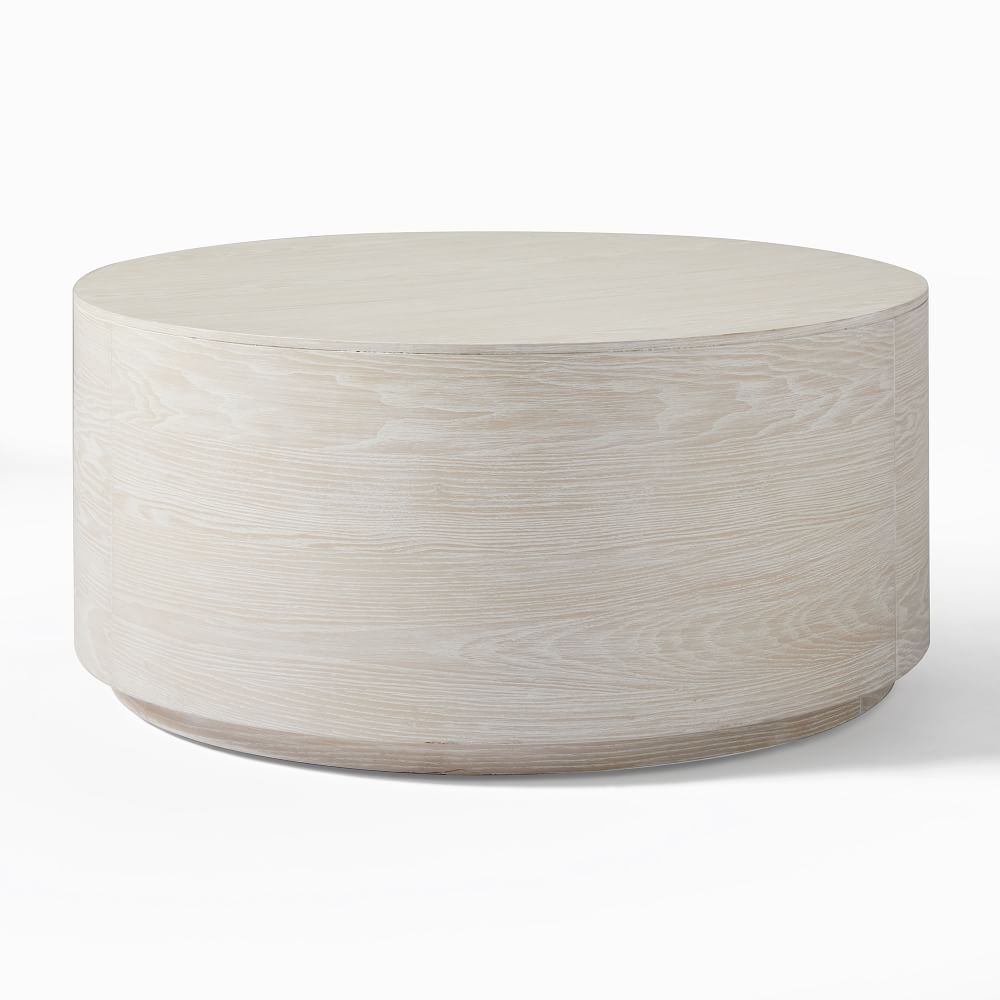Volume Round Drum Coffee Table - Wood | West Elm (US)