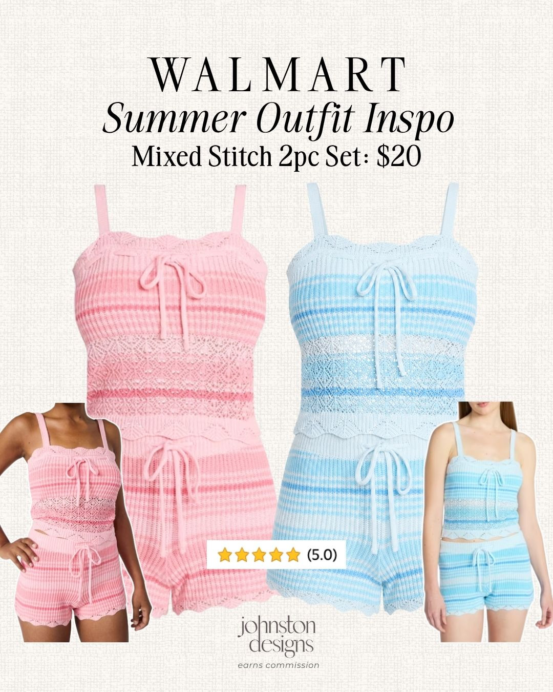Walmart summer outfit inspo 💕 $20 mixed stitch 2-piece set in the cutest pink and blue stripes. Perfect for lounging, vacation packing, pool days or casual summer plans.

Walmart style, walmart finds, summer outfit inspo, two piece set, mixed stitch set, crochet set, striped outfit, pink set, blue set, lounge set, vacation outfit, pool day outfit, affordable fashion, summer fashion, casual summer style
 

 #LTKootd #LTKSeasonal