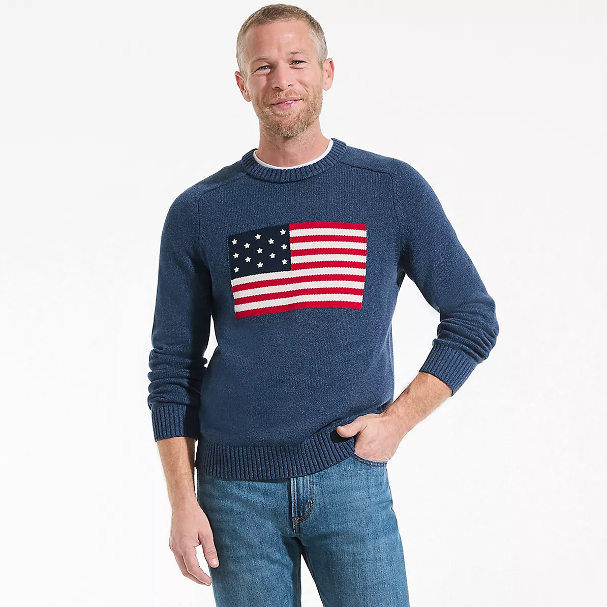 Men's Drifter Flag Crew Neck Sweater | Lands' End (US)