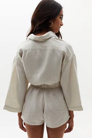 Moon Shorts - Natural - 100% linen | Lanhtropy