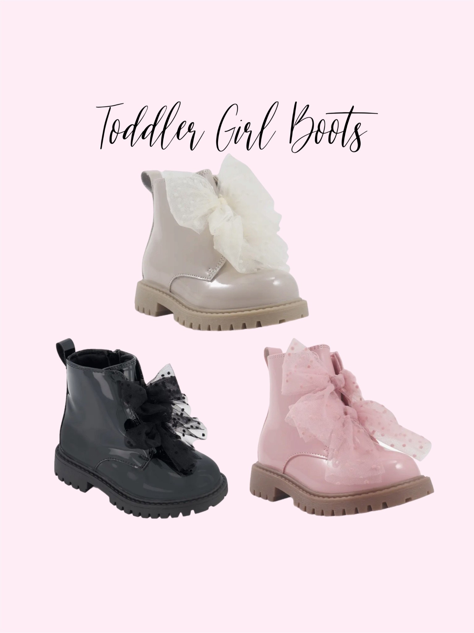 Toddler girl boots for fall. Little girl trendy boots. Combat boots with bows for girls. 

#LTKBaby #LTKKids #LTKShoeCrush