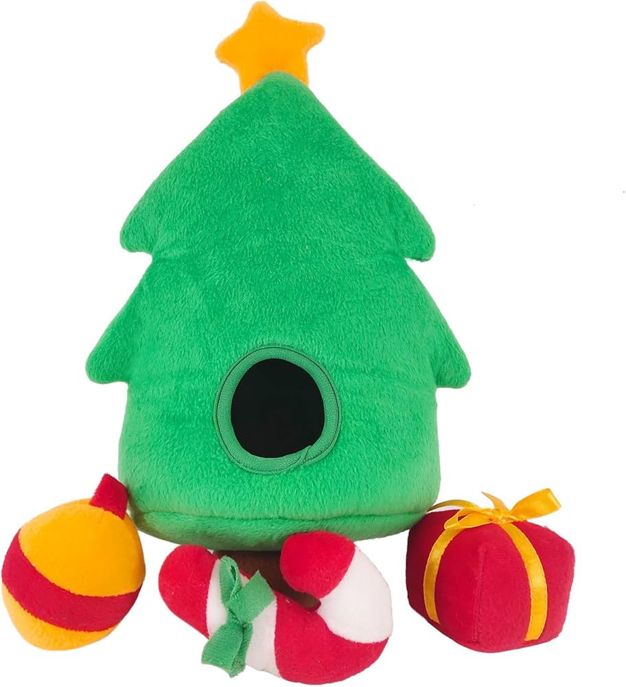 Christmas Dog Toys Christmas Tree Dog Plush Toy Set - Interactive Squeaky Hide and Seek Plush Dog... | Amazon (US)