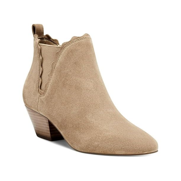 Sole Society Women's Candrah Suede Stacked Heel Ankle Bootie Tan Size 11 | Walmart (US)