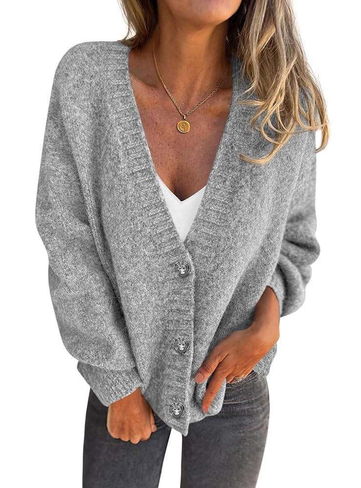 PRETTYGARDEN Cardigan Sweaters for Women Trendy Fall 2025 Long Sleeve Button Down Oversized Chunk... | Amazon (US)