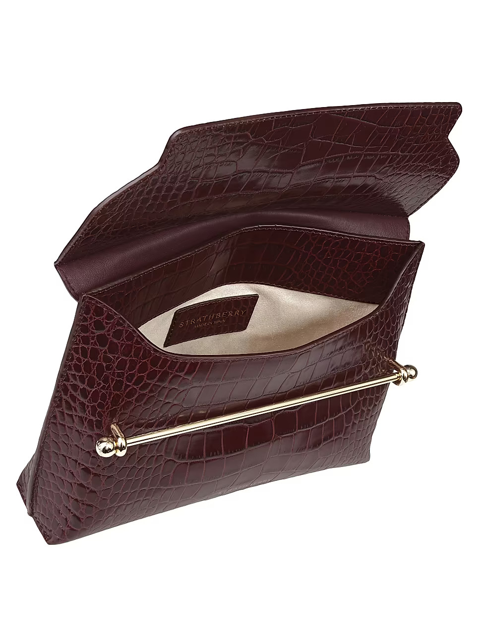 Stylist Croc-Embossed Leather Clutch-on-Chain | Saks Fifth Avenue