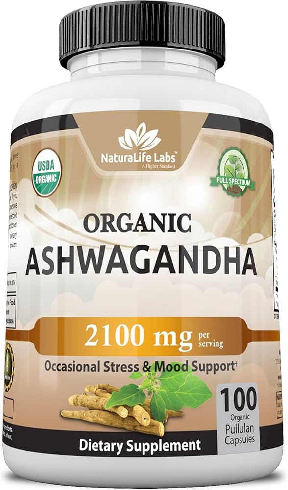 Organic Ashwagandha 2,100 mg - 100 Veggie Capsules Pure Organic Ashwagandha Powder and Root Extra... | Amazon (US)