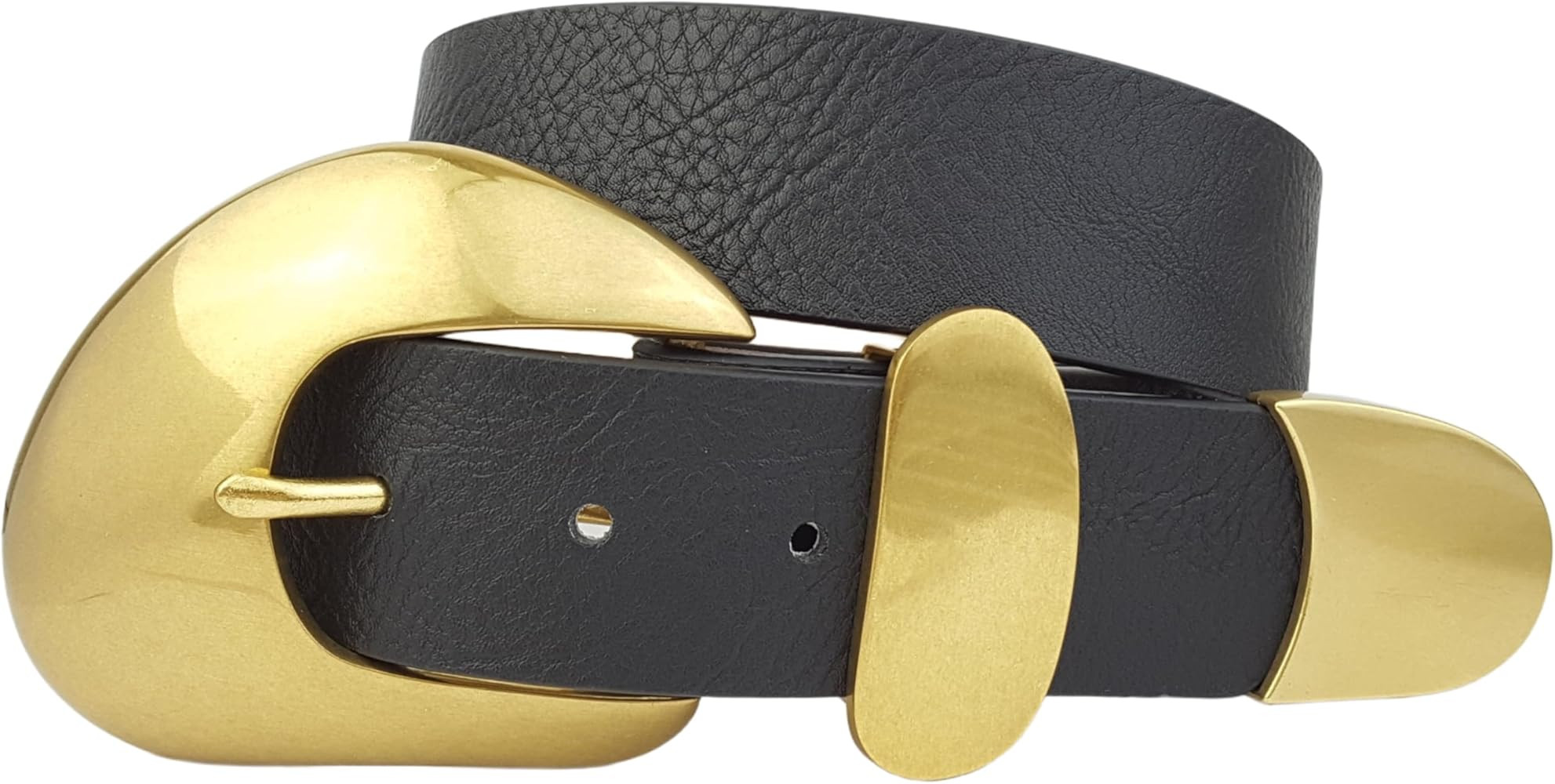 Western-Inspired Vintage Gold Statement Buckle Belt | Amazon (US)