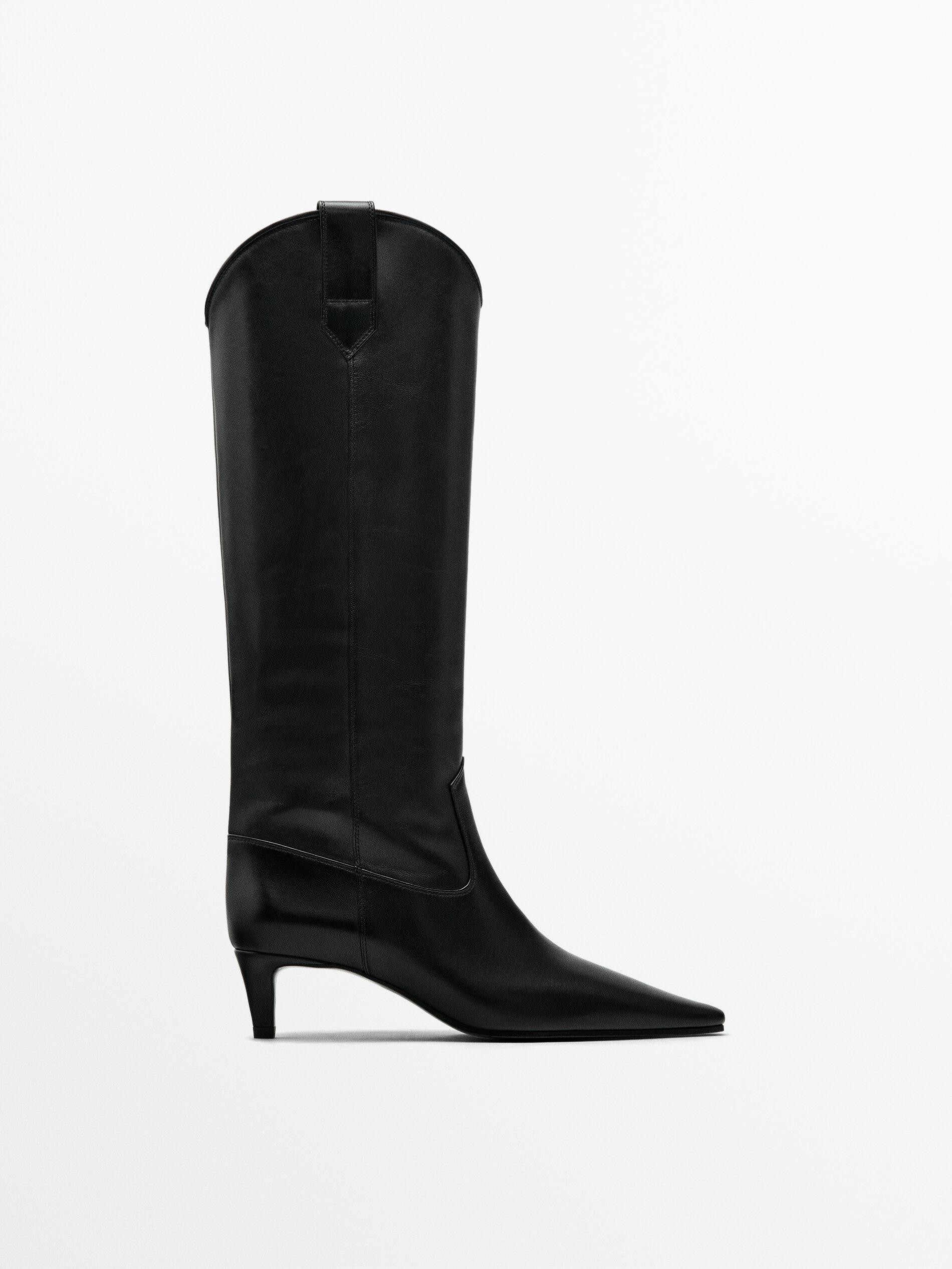 High-heel cowboy boots - Studio | Massimo Dutti US