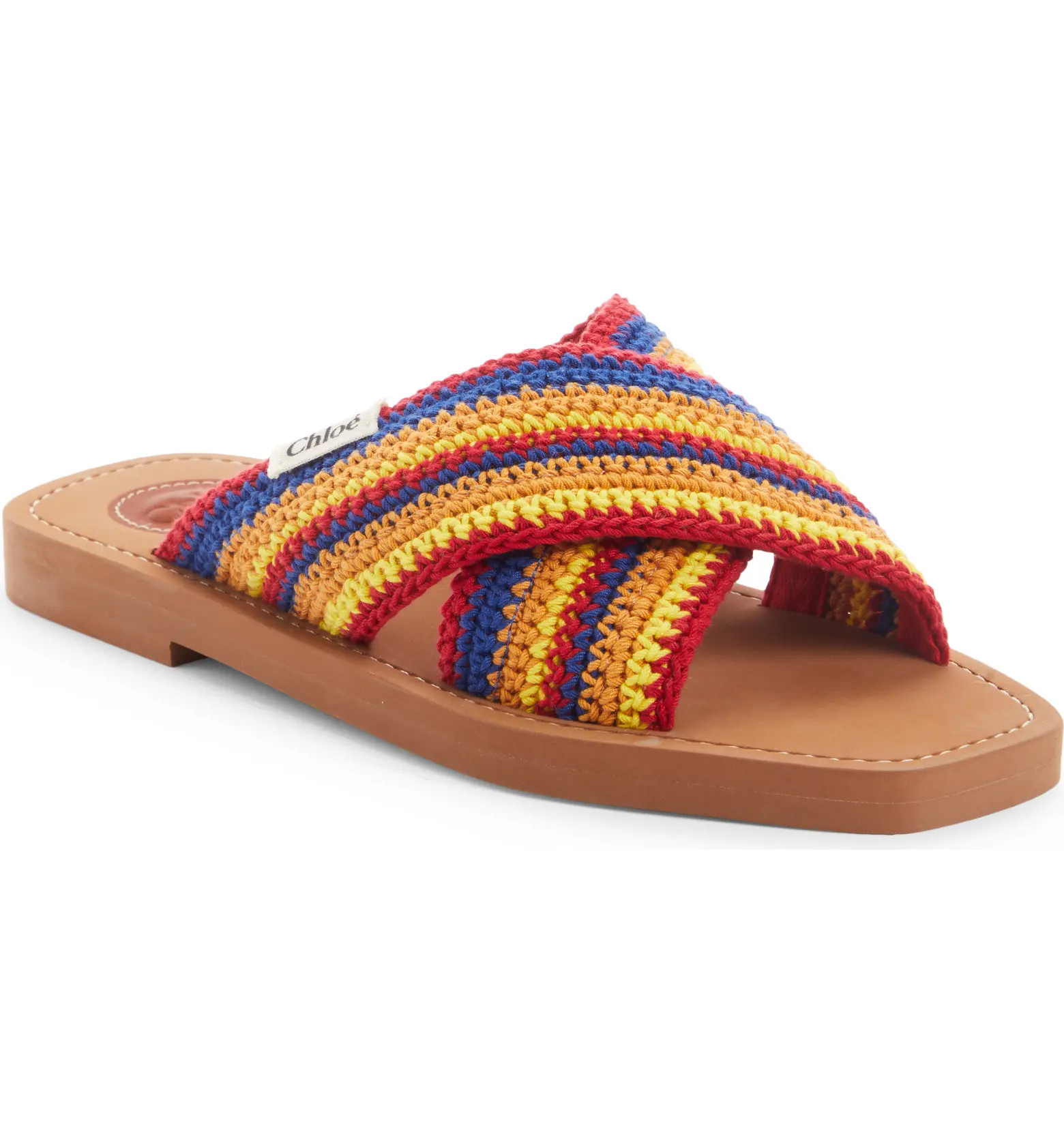 Woody Crisscross Knit Strap Slide Sandal | Nordstrom