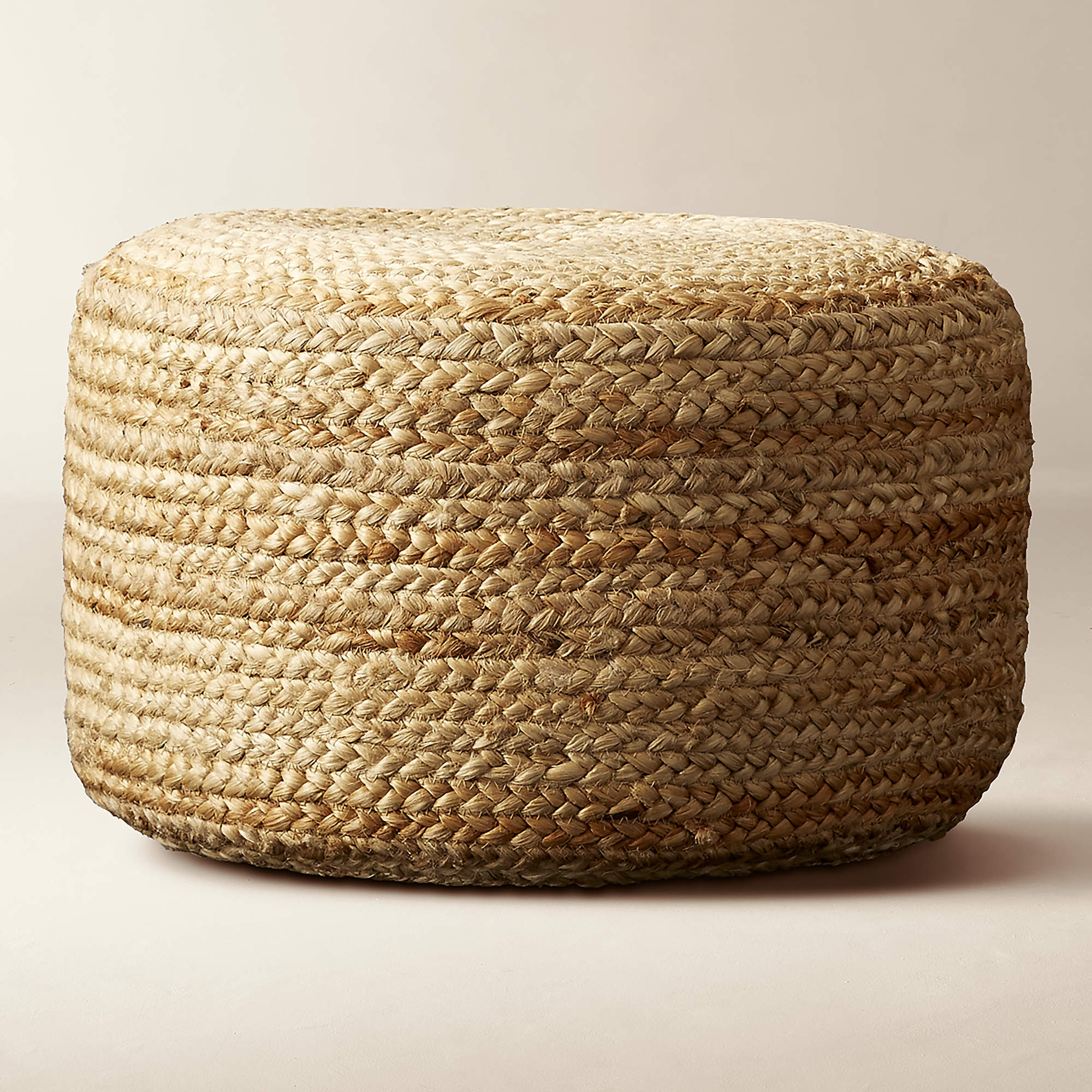 Braided Natural Jute Pouf + Reviews | CB2 | CB2