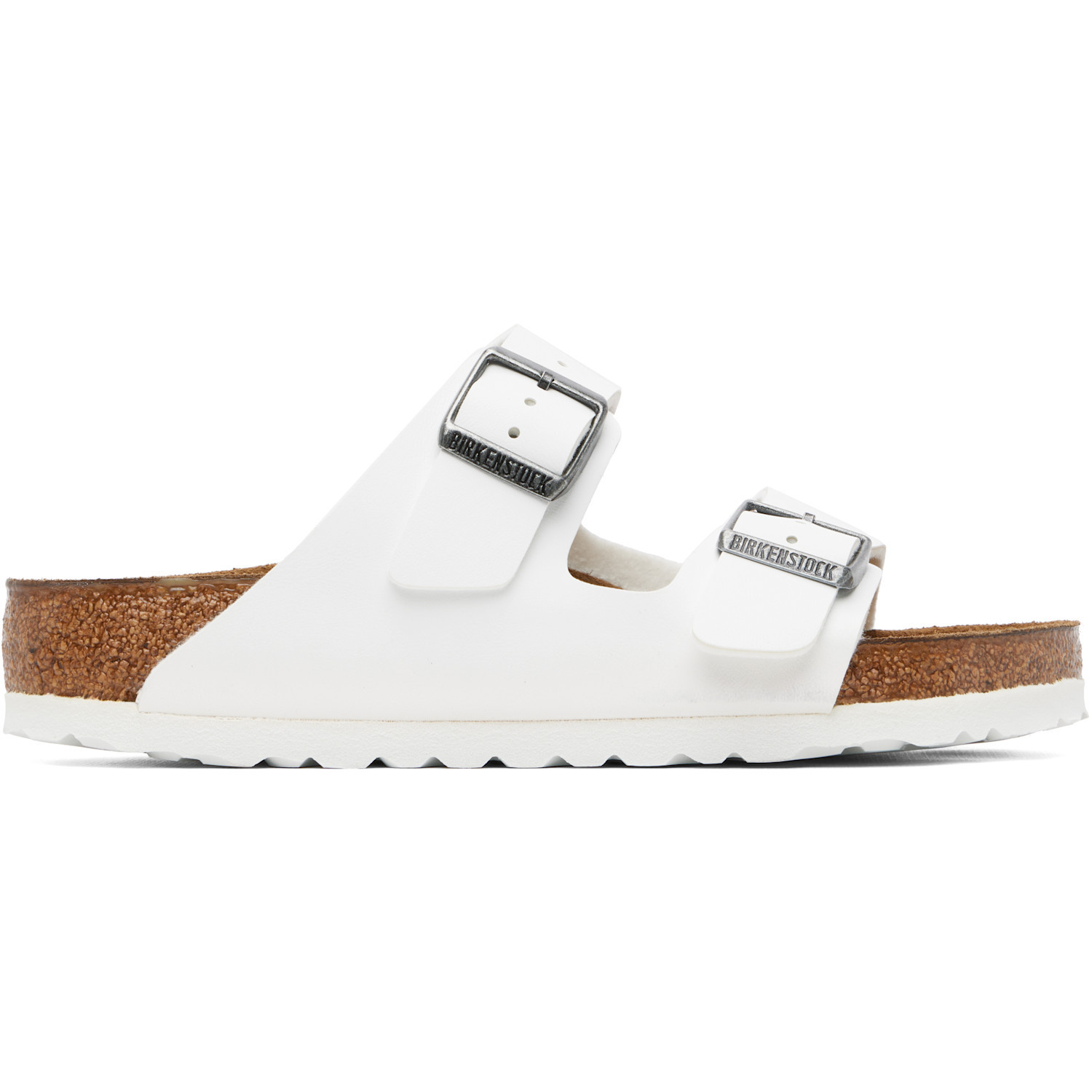 Birkenstock White Regular Arizona Birko-Flor Sandals | SSENSE