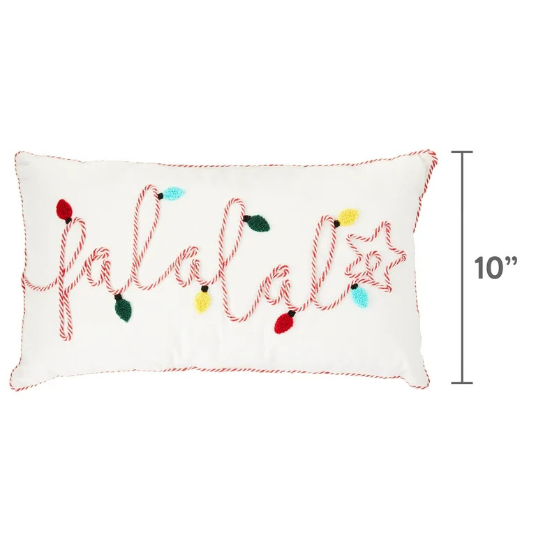 Falala Lumbar Christmas Decorative Pillow, 18 in x 10 in, by Holiday Time | Walmart (US)